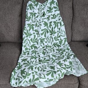 Green and White Floral Dress